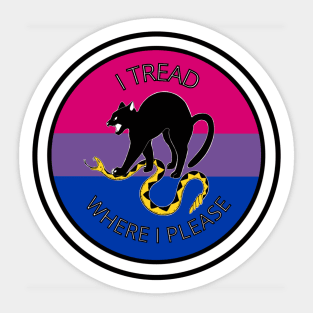 I Tread Where I Please - Bisexual Sticker